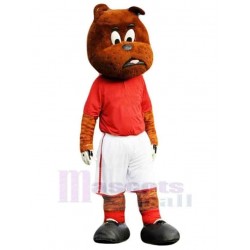 Bouledogue de football Costume de mascotte Animal en T-shirt rouge