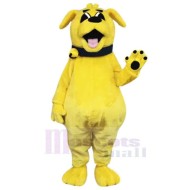 Netter lächelnder gelber Hund Maskottchen Kostüm Tier