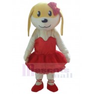 Ballett Hund Maskottchen Kostüm Tier im roten Kleid