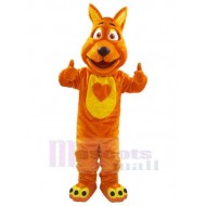 Chien d'amour heureux orange Costume de mascotte Animal