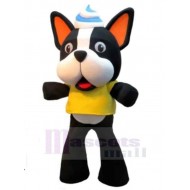 Cartoon French Bulldog Mascot Costume Animal with Orange Ears