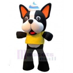 Cartoon French Bulldog Mascot Costume Animal with Orange Ears