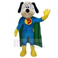 super Hund Maskottchen Kostüm Tier mit grünem Cape