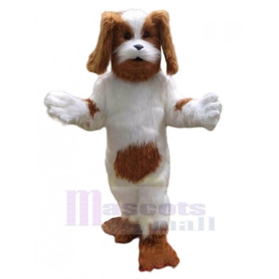 Perro de peluche marrón y blanco Disfraz de mascota Animal