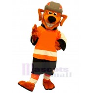 Chien Orange Sport Power Costume de mascotte Animal