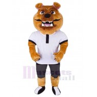Leichte Sport-Bulldogge Maskottchen Kostüm Tier im weißen T-Shirt