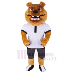 Lightweight Sport Bulldog Mascot Costume Animal in White T-shirt