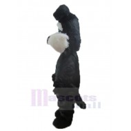 Furry Black and White Dog Mascot Costume Animal