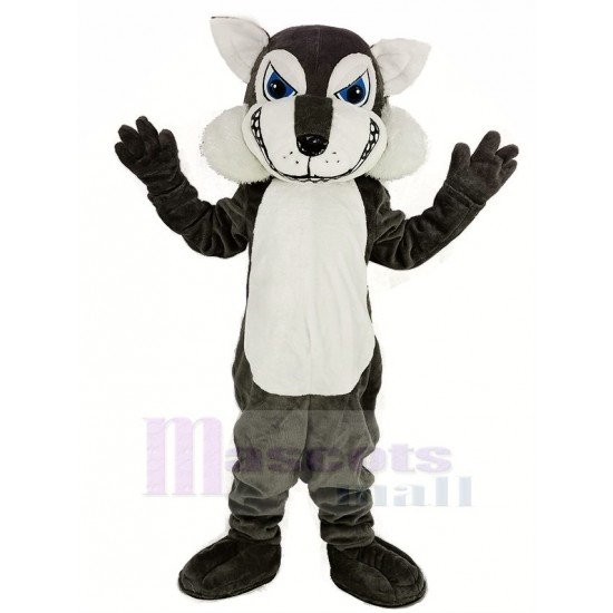 Dunkelgrauer Wolf Maskottchen Kostüm Tier