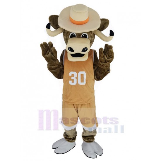 Texas Longhorns Sport Bull Mascot Costume with Brown Coat