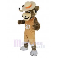 Texas Longhorns Toro deportivo Traje de la mascota con abrigo marrón