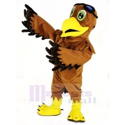 Águila marrón Traje de la mascota Ace Piloto Ave Animal