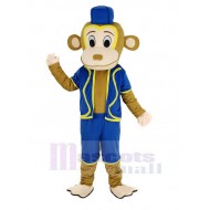 Clown-Affe Maskottchen Kostüm in Blaue Weste Tier