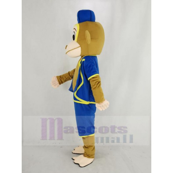 Clown Monkey Mascot Costume in Blue Vest Animal