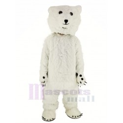 White Fluffy Polar Bear Mascot Costume