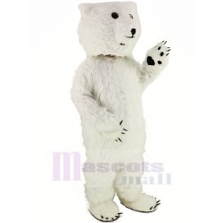 Weiße flauschige Eisbär Maskottchen Kostüm