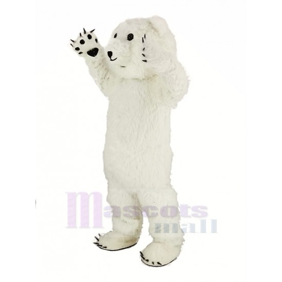 White Fluffy Polar Bear Mascot Costume