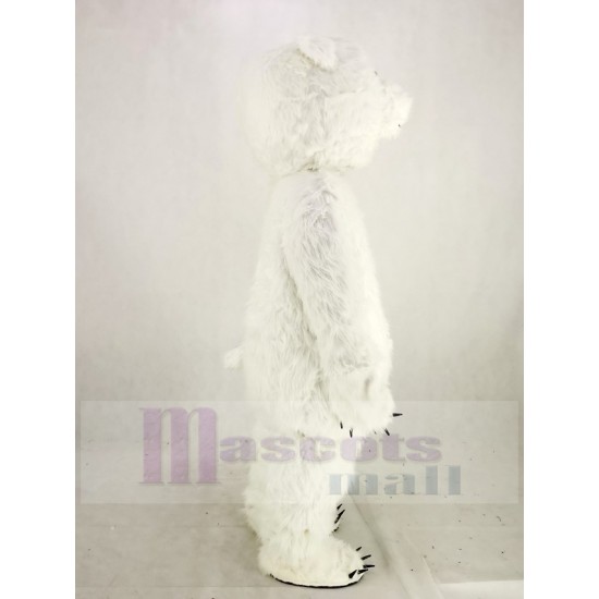 Weiße flauschige Eisbär Maskottchen Kostüm