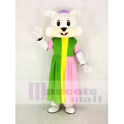 Easter Bunny Rabbit Mascot Costume in Colorful Dress