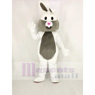 White and Grey Easter Bunny Rabbit Mascot Costume Animal