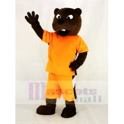 Sportspower Castor Disfraz de mascota en ropa naranja