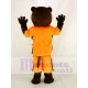 Sport Power Beaver Mascot Costume in Orange Clothes