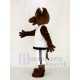 Brown Sport Power Bull Mascot Costume with White Clothes