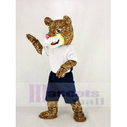 Strong Power Jaguar Mascot Costume with White T-shirt