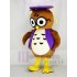 Brown Owl Mascot Costume in Purple Vest