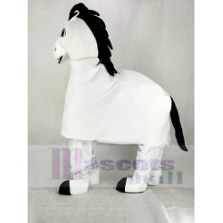 Weißes 2-Personen-Pferd Maskottchen Kostüm
