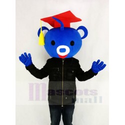 Ours bleu mignon docteur Costume de mascotte Animal