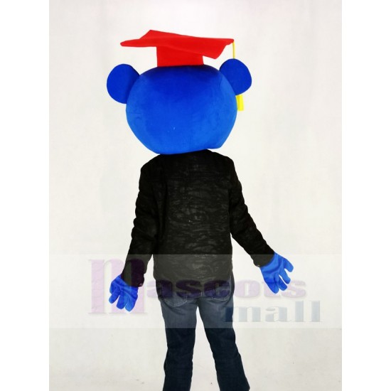Cute Doctor Blue Bear Mascot Costume Animal