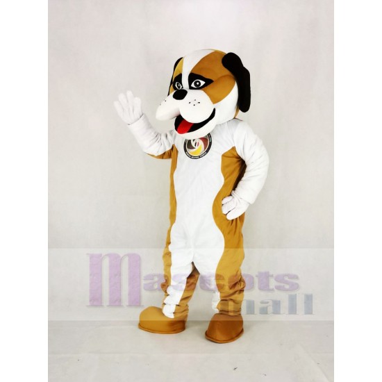 Brown and White Saint Bernard Dog Mascot Costume Animal