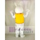 Osterhase Kaninchen Maskottchen Kostüm mit gelber Weste