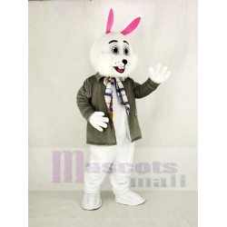 Lapin de Pâques Costume de mascotte avec manteau gris