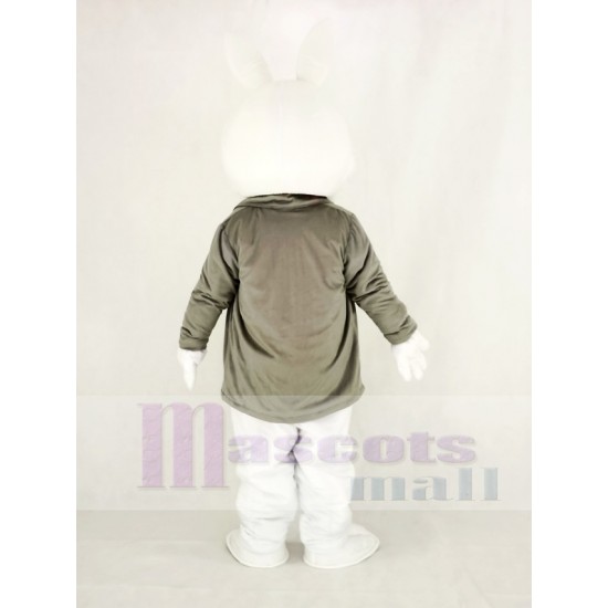 Easter Bunny Rabbit Mascot Costume with Grey Coat