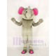 Gray Elephant Mascot Costume with Pink Ears