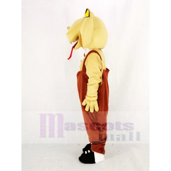 Realistisch Kobra-Schlange Maskottchen Kostüm in braunen Overalls
