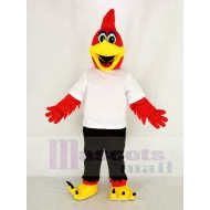 rouge Oiseau Roadrunner Costume de mascotte avec T-shirt blanc
