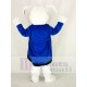 Ostern Weiß Kaninchen Maskottchen Kostüm mit blauem Mantel von Alice im Wunderland