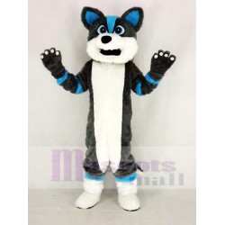 Gris et bleu Chien husky Fursuit Costume de mascotte Animal
