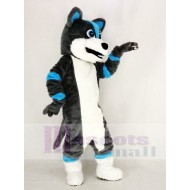 Gris et bleu Chien husky Fursuit Costume de mascotte Animal