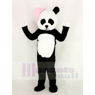 Panda Mascot Costume with Pink Hat