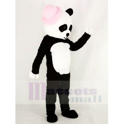 Panda Mascot Costume with Pink Hat
