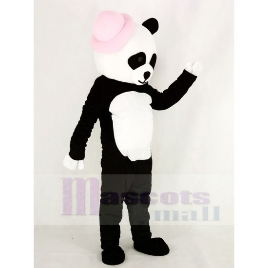 Panda Costume de mascotte avec chapeau rose