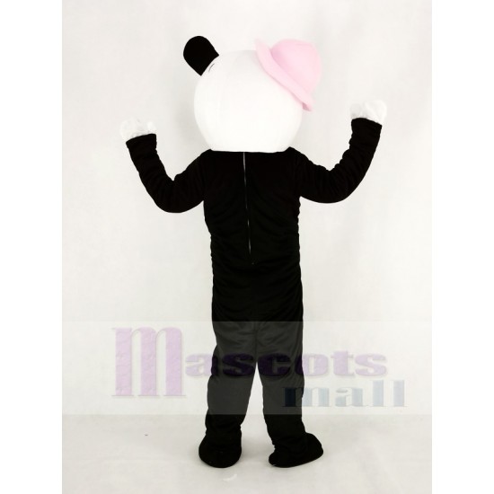 Panda Traje de la mascota con sombrero rosa