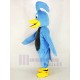 Blue Roadrunner Bird Mascot Costume with Gray Belly