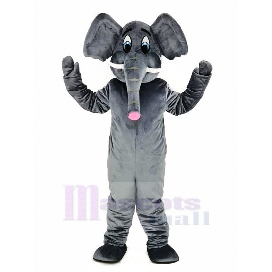 Grauer Elefant Erwachsene Maskottchen Kostüm Tier