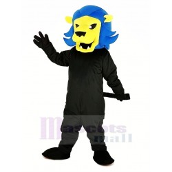 Fierce Blue Hair Lion Mascot Costume Animal
