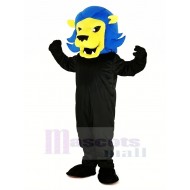Cheveux bleus féroces Lion Costume de mascotte Animal